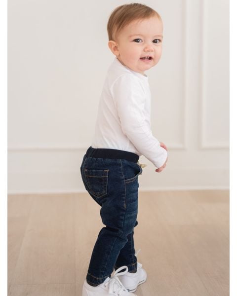 Boys Medium Wash Pull-on Jeans
