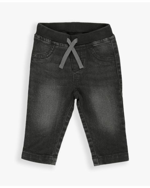 Boys Black Wash Pull-on Jeans