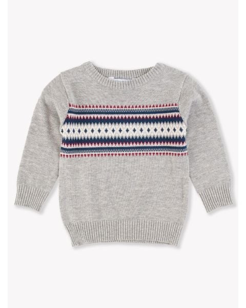 Cozy Fair Isle Knit Crew Neck Sweater