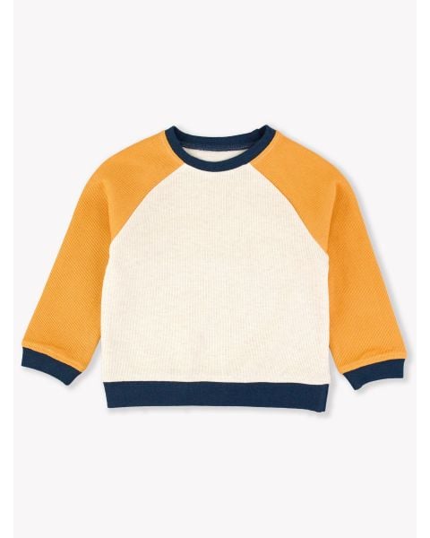 Heather Oatmeal Color Block Knit Raglan Sweatshirt