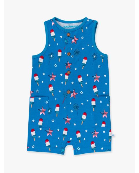Freedom Fireworks Pocket Knit Romper
