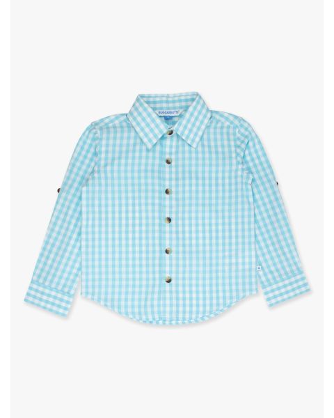 Classic Blue Breeze Gingham Long Sleeve Button Down Shirt