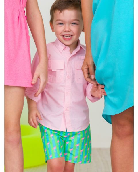 Pink Sun Protective Button Down Shirt