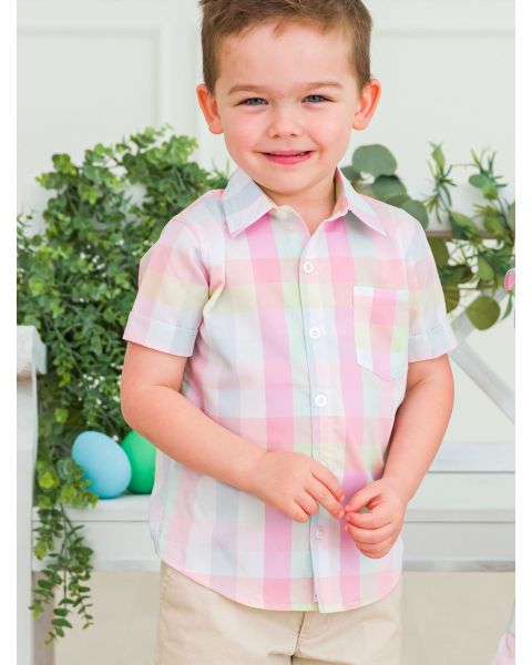 Picnic Plaid Short Sleeve Button Down Shirt