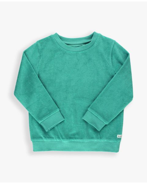 Ocean Teal Terry Knit Crew Neck Sweatshirt