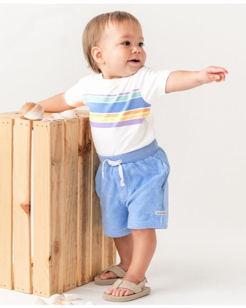 Rainbow Lane Stripe Short Sleeve Bodysuit