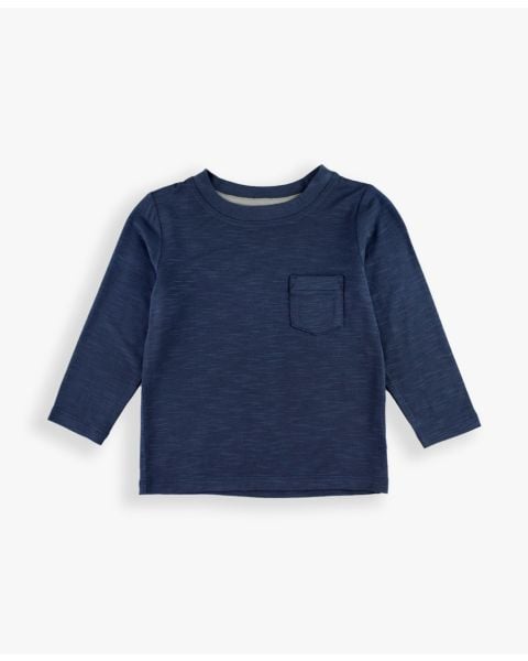 Dark Navy Ultrasoft Knit Long Sleeve Pocket Tee