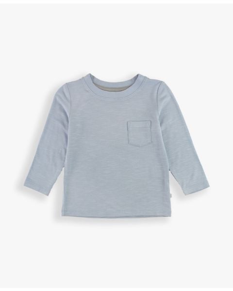 Frost Blue Ultrasoft Knit Long Sleeve Pocket Tee