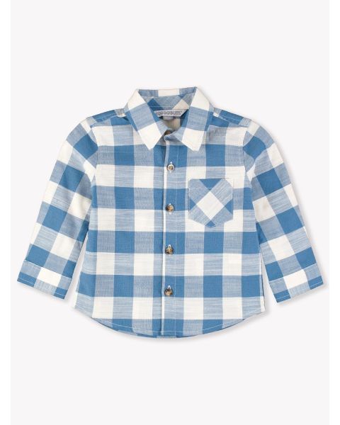 Countryside Blue Plaid Long Sleeve Button Down Shirt