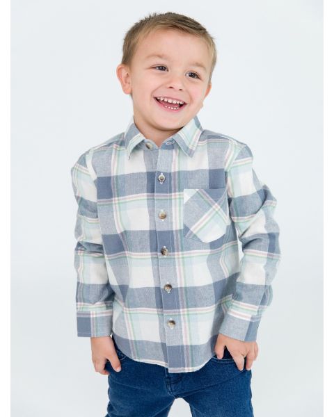 Alpine Plaid Flannel Long Sleeve Button Down Shirt
