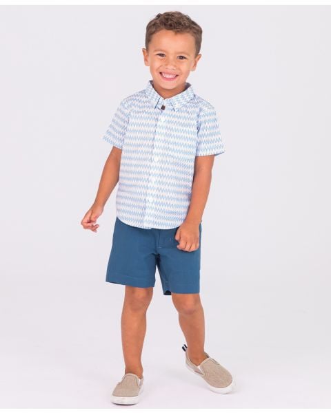 Indigo Stretch Chino Shorts