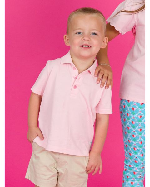 Pink Pique Short Sleeve Polo Shirt