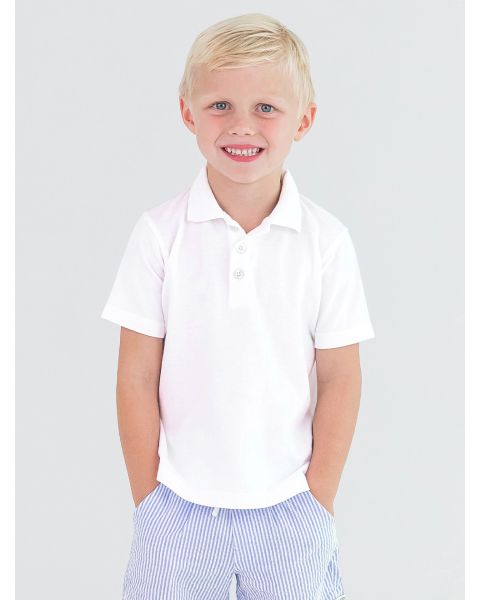 White Pique Short Sleeve Polo Shirt