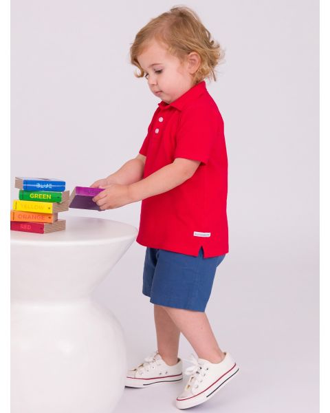 Red Pique Short Sleeve Polo Shirt
