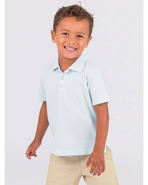 Light Blue Pique Short Sleeve Polo Shirt