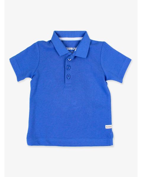 Sonic Blue Pique Short Sleeve Polo Shirt