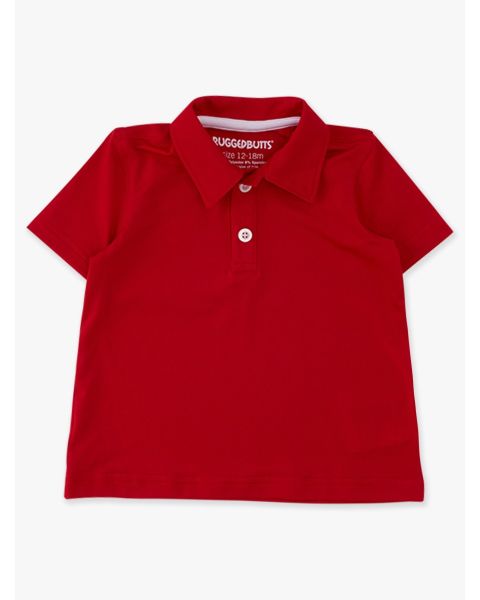 Red Knit Short Sleeve Performance Polo