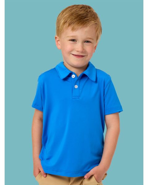 Sonic Blue Knit Short Sleeve Performance Polo