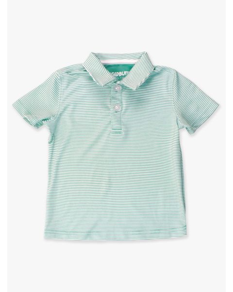 Marine Green Micro Stripe Knit Short Sleeve Performance Polo
