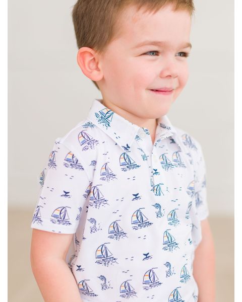 Sailing the Seas Knit Short Sleeve Performance Polo
