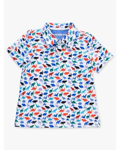 Dino Roar Knit Short Sleeve Performance Polo