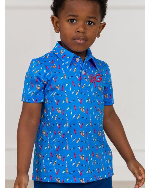 Tiny Crayons Knit Short Sleeve Performance Polo
