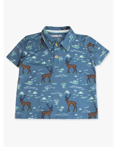 Antler Adventure Knit Short Sleeve Performance Polo