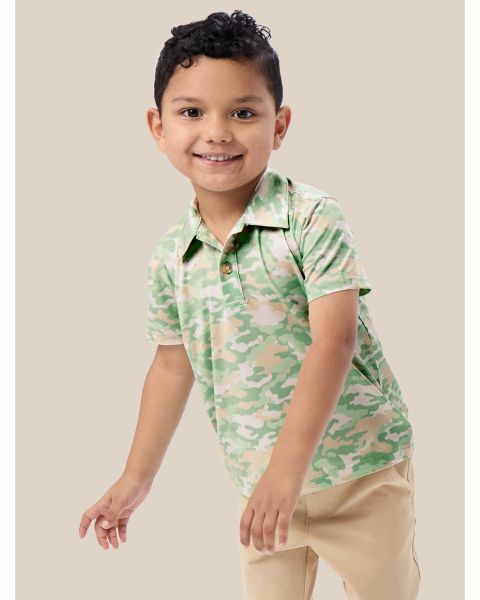 Sage Trail Camo Knit Short Sleeve Performance Polo