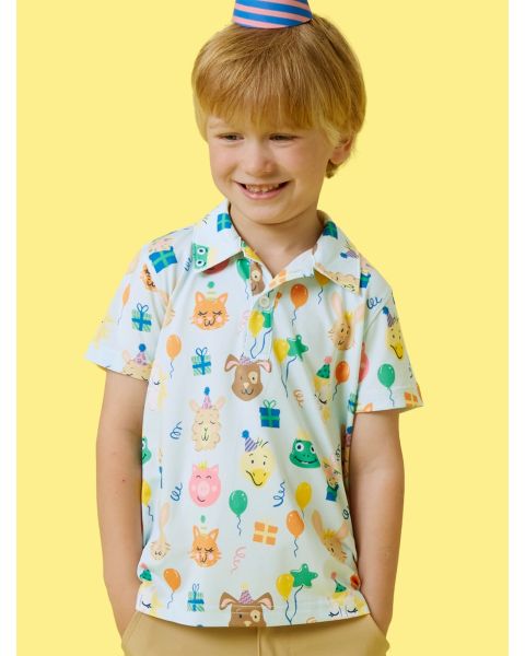 Party Animals Knit Short Sleeve Performance Polo