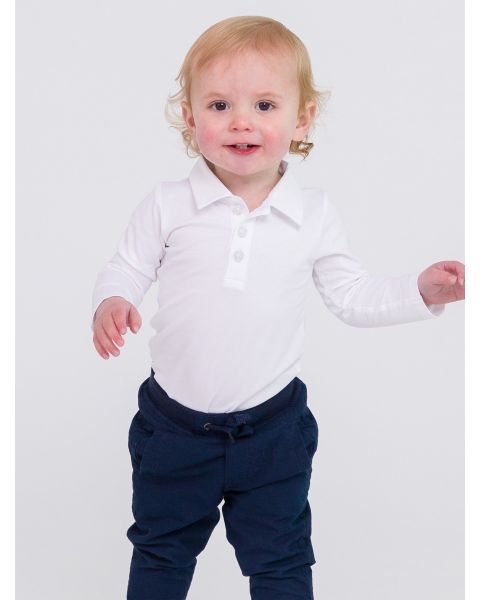 White Knit Polo Bodysuit