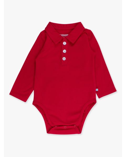 Red Knit Polo Bodysuit