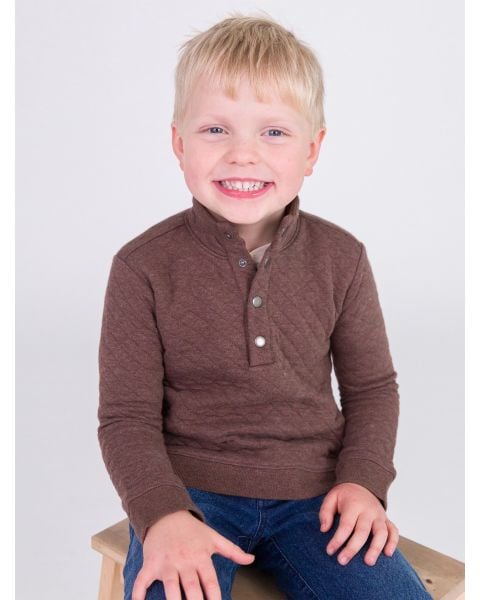 Heather Carafe Quilted Quarter Snap Sweatshirt