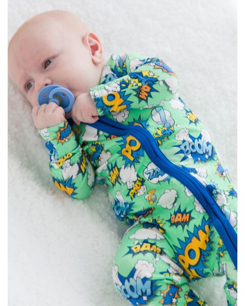 Boom Pow One Piece Footie Pajama, Bamboo Viscose