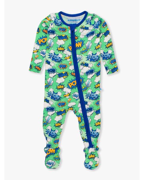 Boom Pow One Piece Footie Pajama, Bamboo Viscose