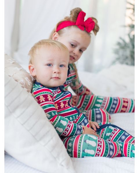 Fair Isle Friends One Piece Footie Pajama, Bamboo Viscose