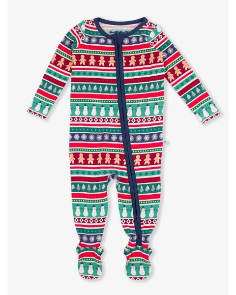 Fair Isle Friends One Piece Footie Pajama, Bamboo Viscose