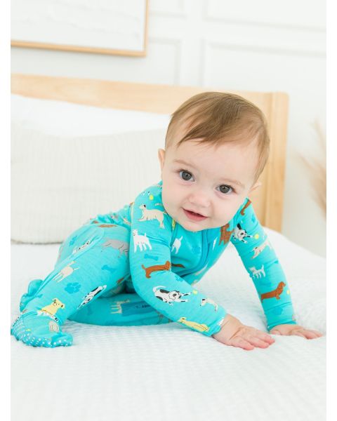 Puppy Playtime One Piece Footie Pajama, Bamboo Viscose