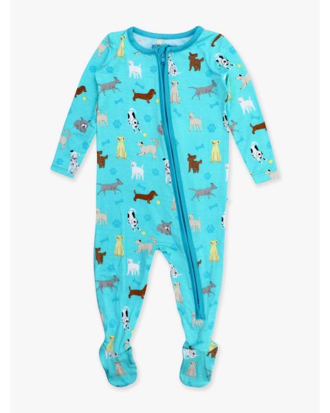 Puppy Playtime One Piece Footie Pajama, Bamboo Viscose