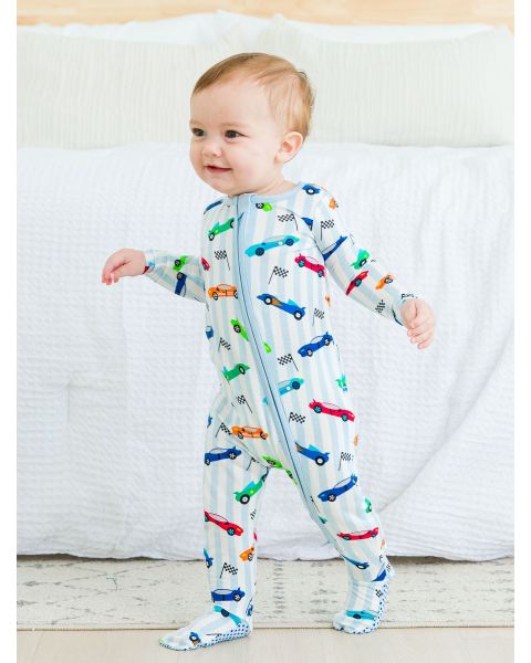 Let's Roll One Piece Footie Pajama, Bamboo Viscose