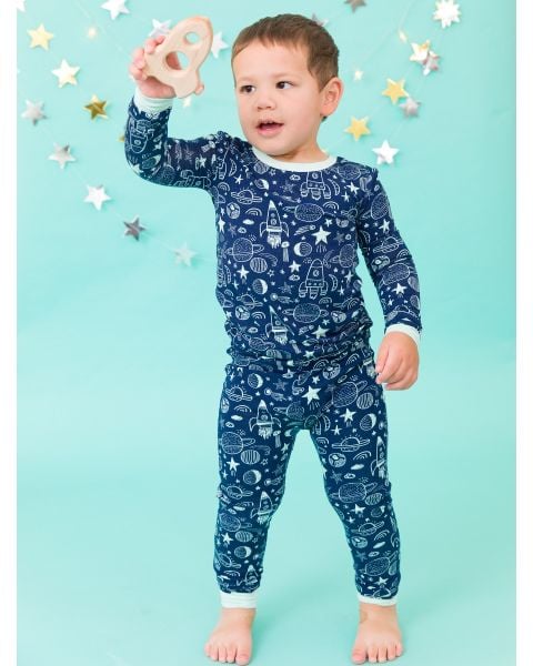 Blast Off Long Sleeve Pajama Set, Bamboo Viscose