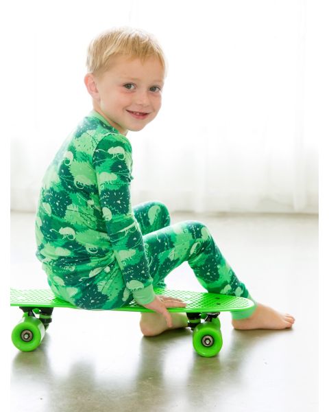 Camo Chameleon Long Sleeve Pajama Set, Bamboo Viscose