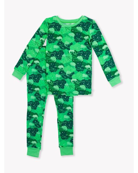 Camo Chameleon Long Sleeve Pajama Set, Bamboo Viscose