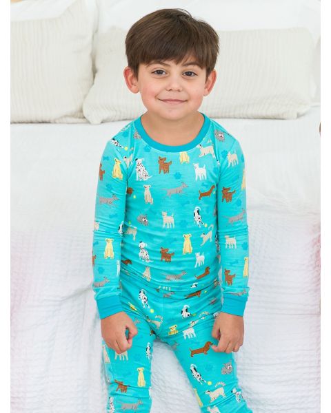 Puppy Playtime Long Sleeve Pajama Set, Bamboo Viscose