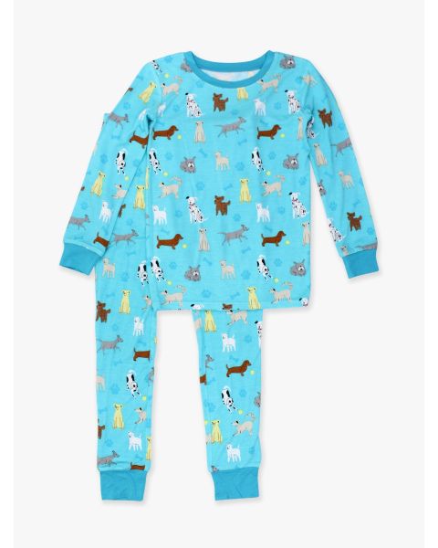 Puppy Playtime Long Sleeve Pajama Set, Bamboo Viscose