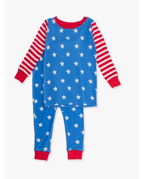 Stars & Stripes Long Sleeve Pajama Set, Bamboo Viscose