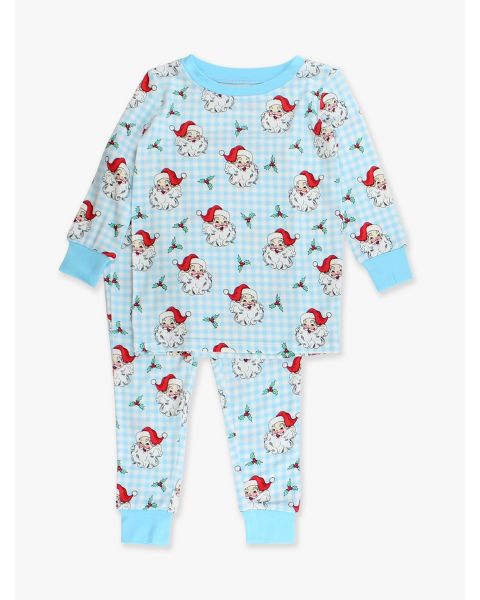 Blue Dear Santa Long Sleeve Pajama Set