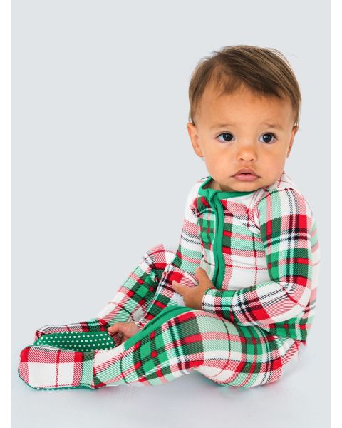 Dashing Dreams Plaid One Piece Footie Pajamas, Modal Blend