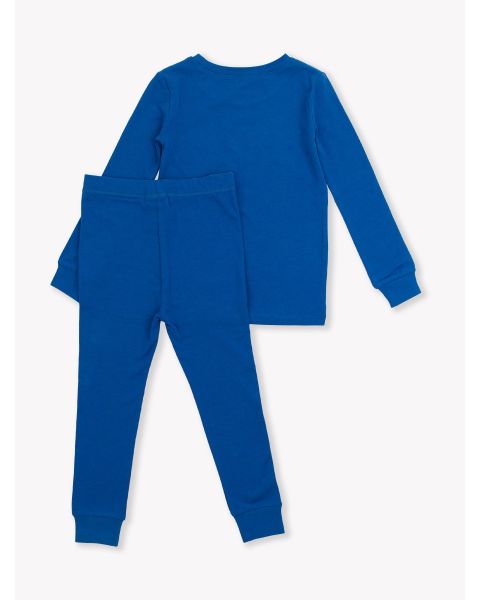 Starry Night Blue Long Sleeve Pajama Set, Modal Blend