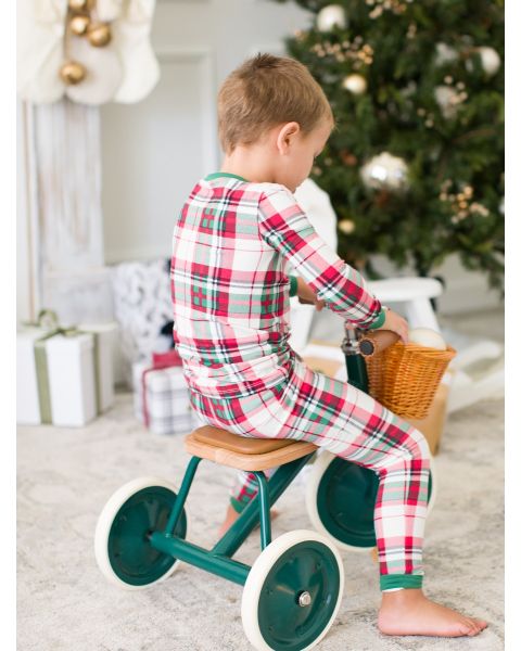 Dashing Dreams Plaid Long Sleeve Pajama Set, Modal Blend