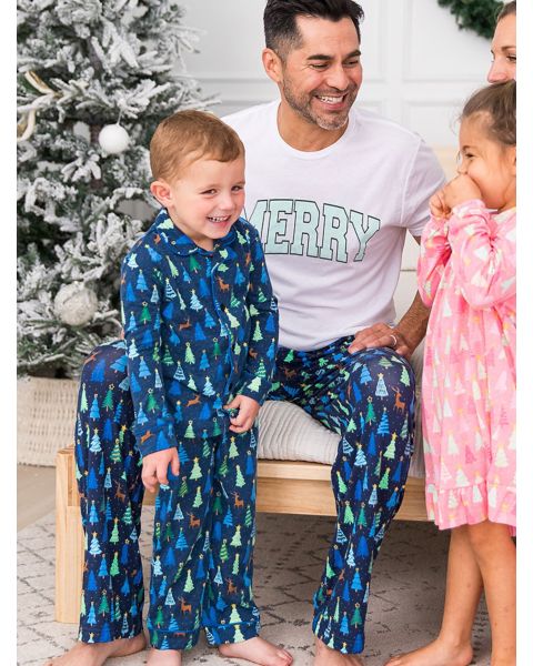 Merry Blue Pines Boys Pajama Set